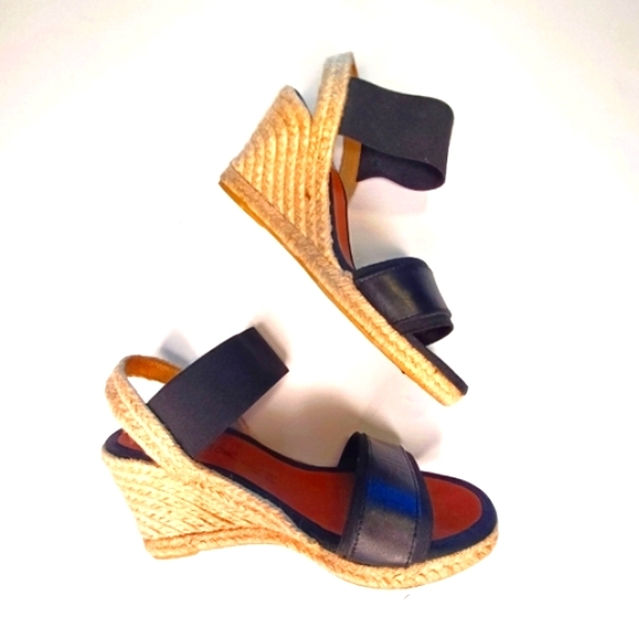 Dalsom Espadrille Wedge Leather Sandals Made in Spain Sz EU 38/ US 7.5 - Picture 1 of 12